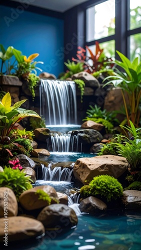 Indoor waterfall garden