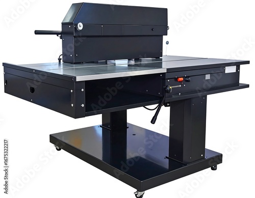 Industrial black machine with metal parts