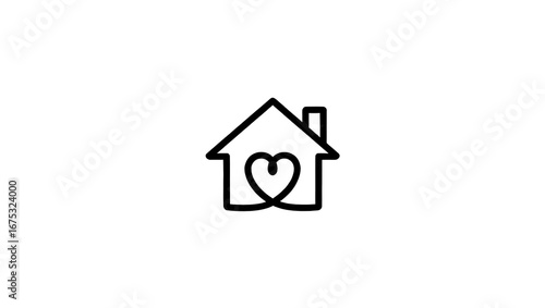 Home Sweet Home:  Heartfelt Line Art Icon