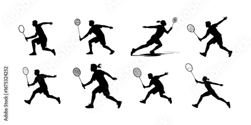 collection of basketball player silhouette illustrations