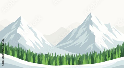 Majestic Mountainscape A Serene Winter Scene