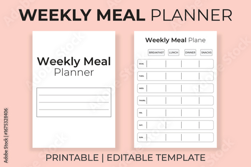 Weekly Meal Planner Printable Template