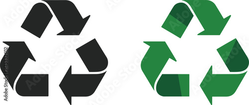 Recycling symbol icons, eco friendly logo, sustainability design, green arrows, waste management, reuse, environment, clean energy, nature conservation, ecology