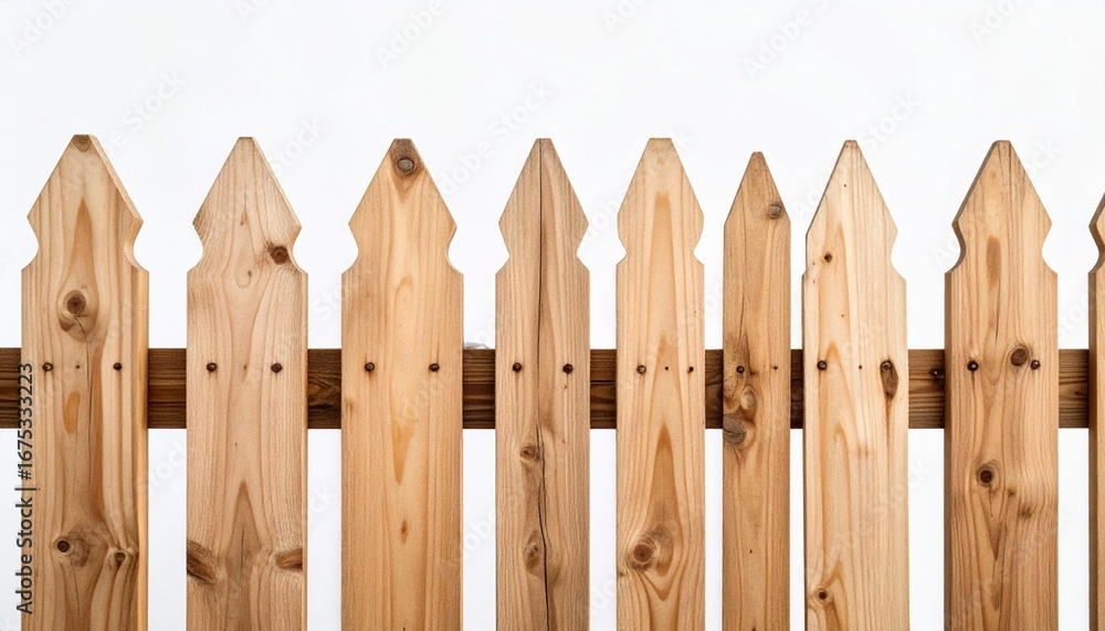 Fototapeta premium Wooden picket fence with pointed slats