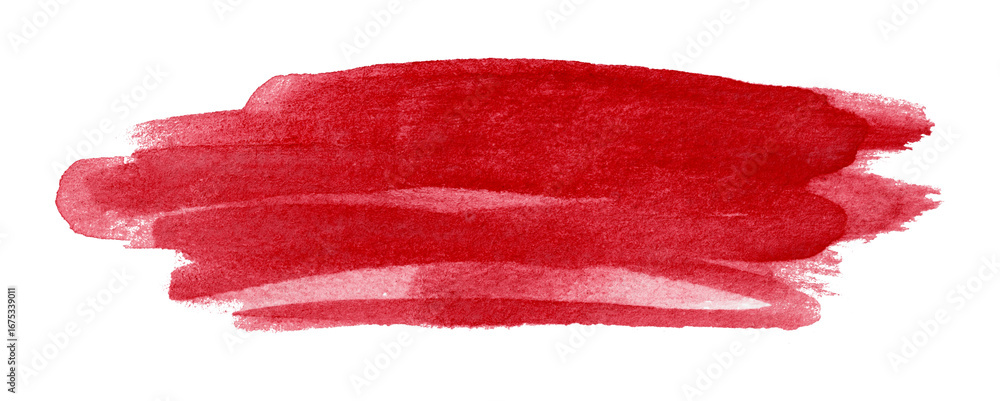 Fototapeta premium red watercolor background. Artistic hand paint. Isolated on transparent background.