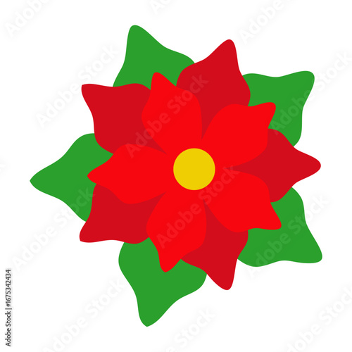 Logo con flor de poinsettia para tarjetas y felicitaciones de Navidad