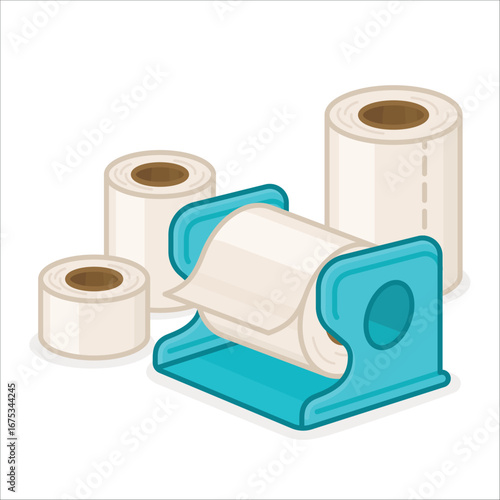 Micropore paper medical tape for wound care kawaii doodle flat 2D cartoon vector illustration