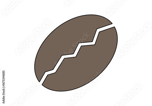 Silueta de grano de café en fondo blanco