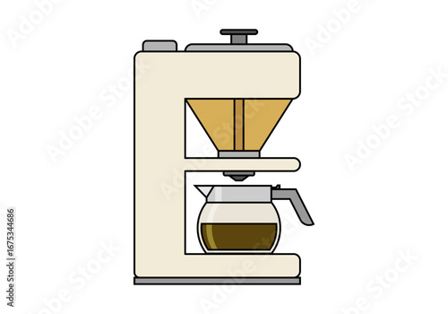 Cafetera eléctrica blanca en fondo blanco