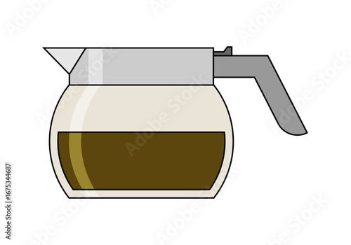 Jarra con café en fondo blanco