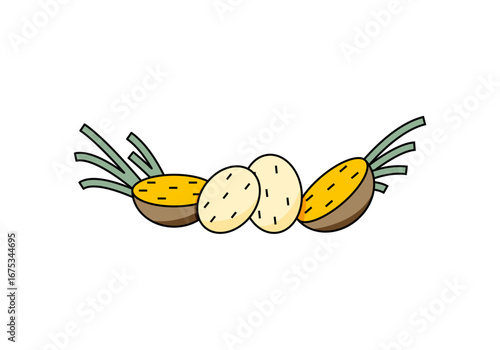 Patatas asadas y cortadas en rodajas