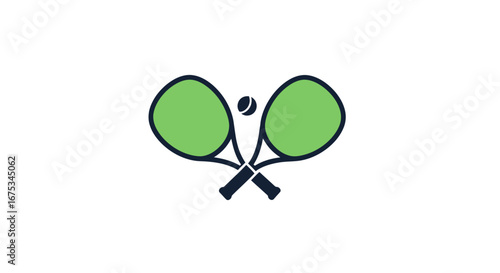 Intertwined rackets representing a vibrant sport on the court action