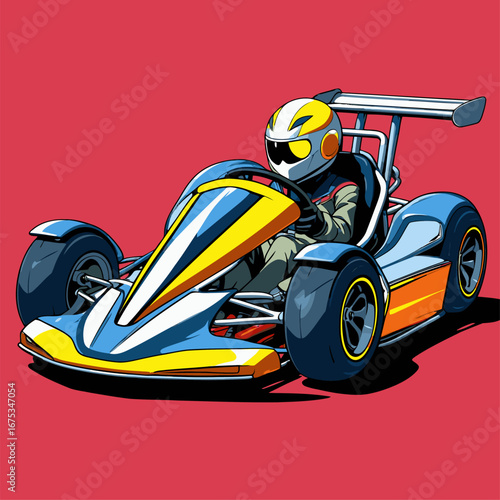anime style go-kart vector
