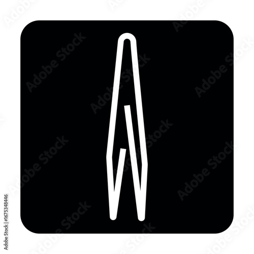 tweezer black line icon for digital and print projects.