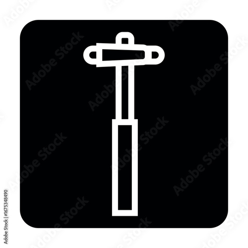 reflex hammer black line icon for digital and print projects.