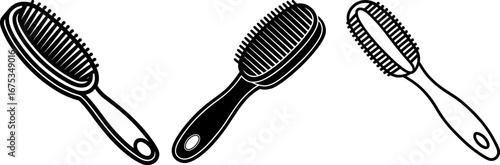 Cleaning brush set, Set of brushes, brush collection, Vector of brushes, brush silhouette, brush isolated on white background