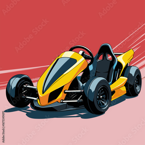 anime style go-kart vector