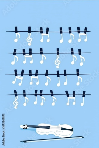 Notes latched on a string