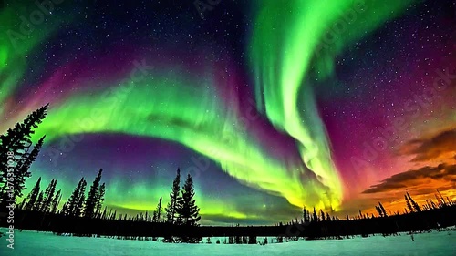 fantasy landscape with rainbow