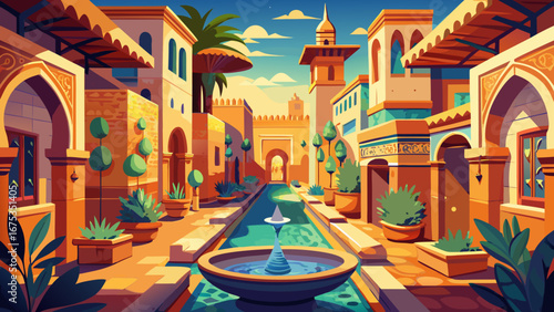 Medina of Fez, Morocco
A labyrinth of narrow alleys filled with mosaic fountains, ornate gates, and vibrant markets, Fez’s medina glows beneath sunlight, embodying Morocco’s spiritual and architectura