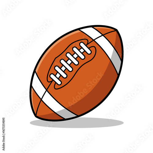 American Football Illustration with White Stripes and Laces Graphic Isolated on White Background for Sports and Game Enthusiasts