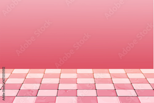 Pink floor tile bg checkerboard scene, podium display empty background. Board fashion perspective space, stone marble texture. Fashion place.