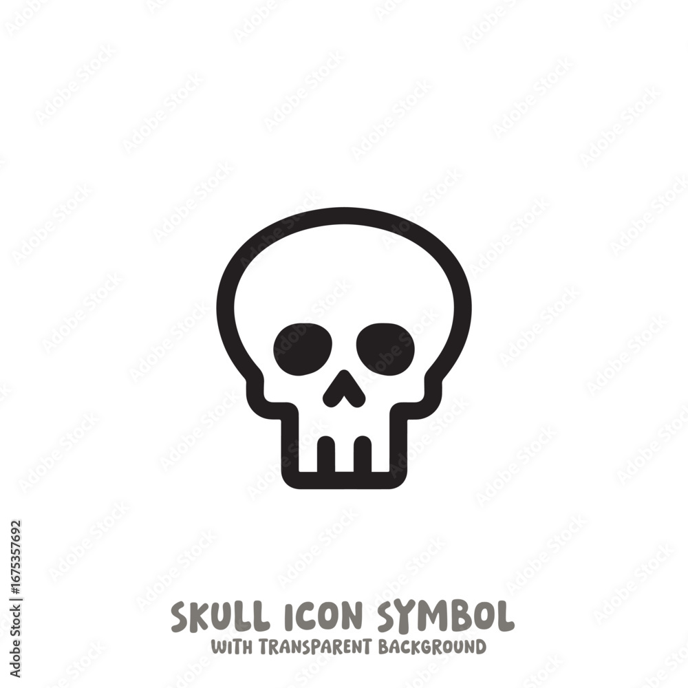 Fototapeta premium Skull Icon Symbol Vector Illustration in Black and White