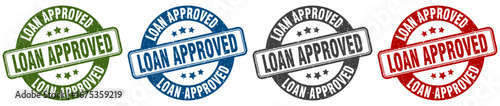 loan approved stamp. loan approved round stamp set isolated on white background