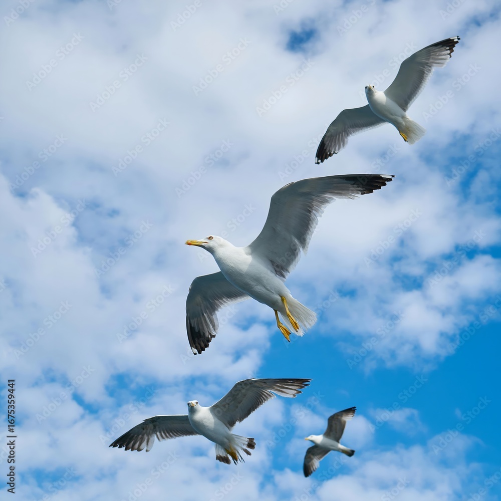 Fototapeta premium seagulls in flight