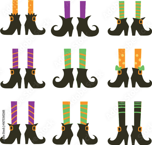 A vector illustration set of colorful hair clips and styles for fashion and beauty design