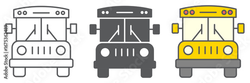 School bus line icon, school and education, bus sign vector graphics, editable stroke linear icon, eps 10