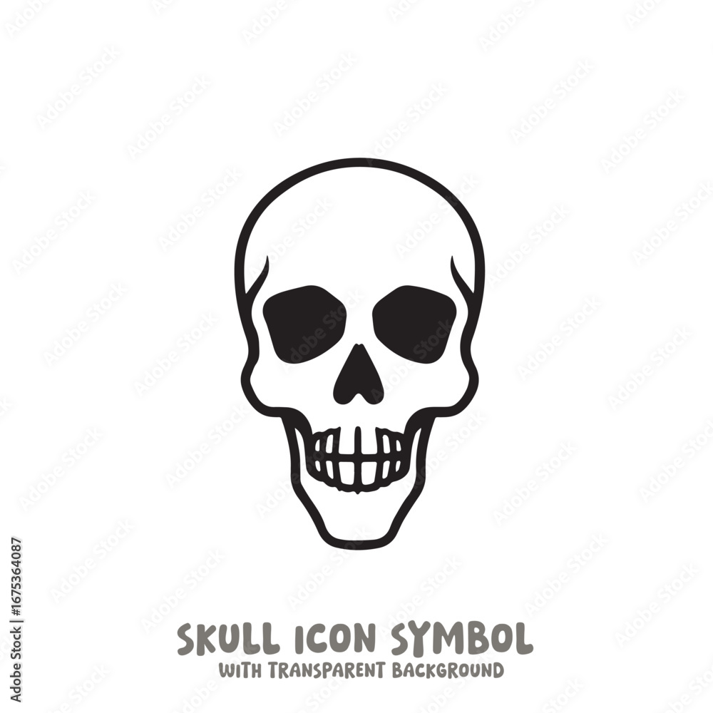 Fototapeta premium Skull Icon Symbol Vector Illustration in Black and White