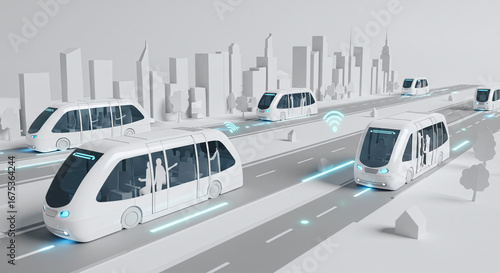 Seamless autonomous public transit system in a futuristic city