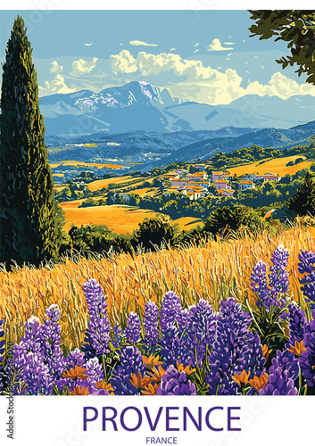 Scenic lavender fields in Provence, France