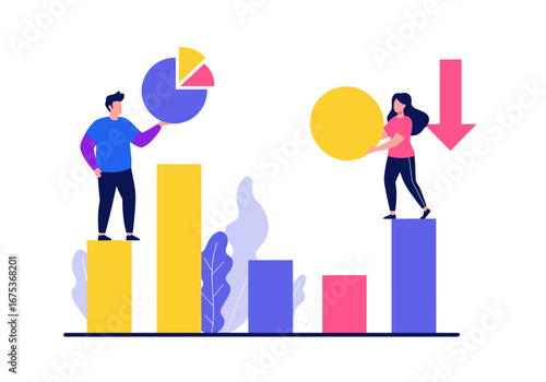 Analyzing financial data and observing a downward trend in economic performance and investment returns