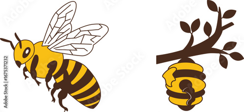 Bee icon.Symbol silhouette of a honey bee sign.Bee Honey Icon Honey bee in flight illustration bee solid icon illustration vector graphic Bee icon vector on the white background. Flying honey bee icon