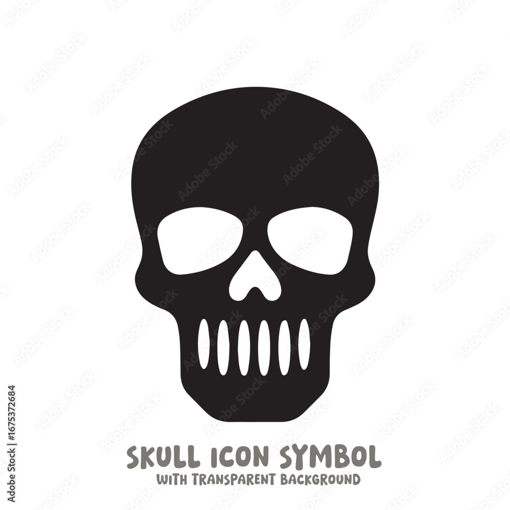 Fototapeta premium Skull Icon Symbol Vector Illustration in Black and White