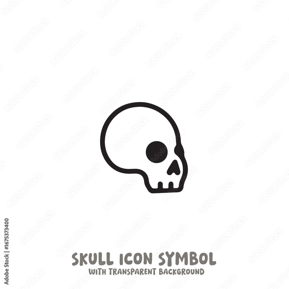 Fototapeta premium Skull Icon Symbol Vector Illustration in Black and White