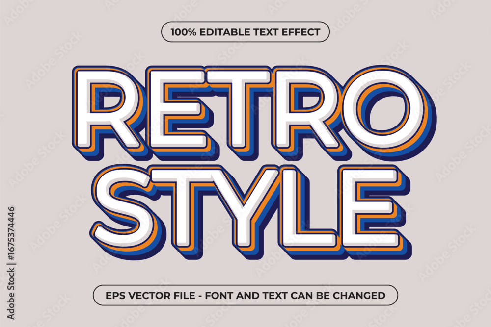 Fototapeta premium Retro Style - 3D Editable Text Effect