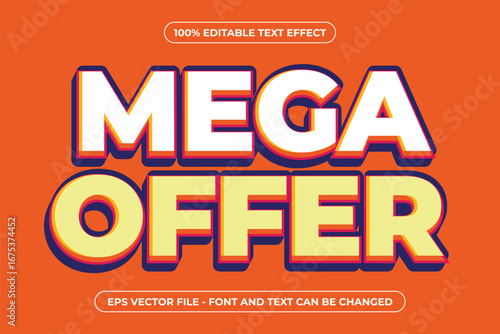 Orange Mega Offer - 3D Editable Text Effect
