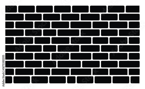 A seamless vector pattern of a black and white brick wall.

