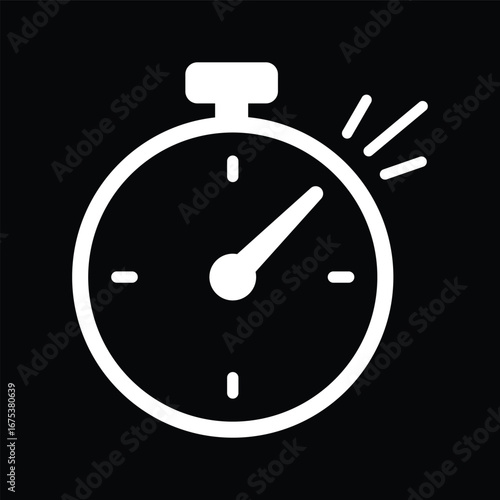 Stopwatch Efficiency Symbol Black and White Vector