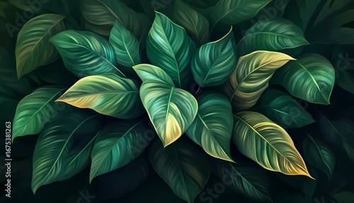 Wallpaper Mural Foliage background with colorful monstera in bright tones. Torontodigital.ca