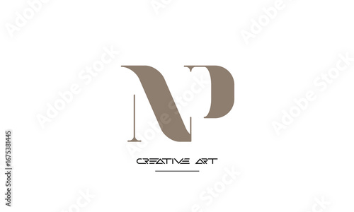 NP, PN, N, P abstract letters logo monogram