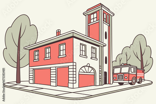 Firefighter station building