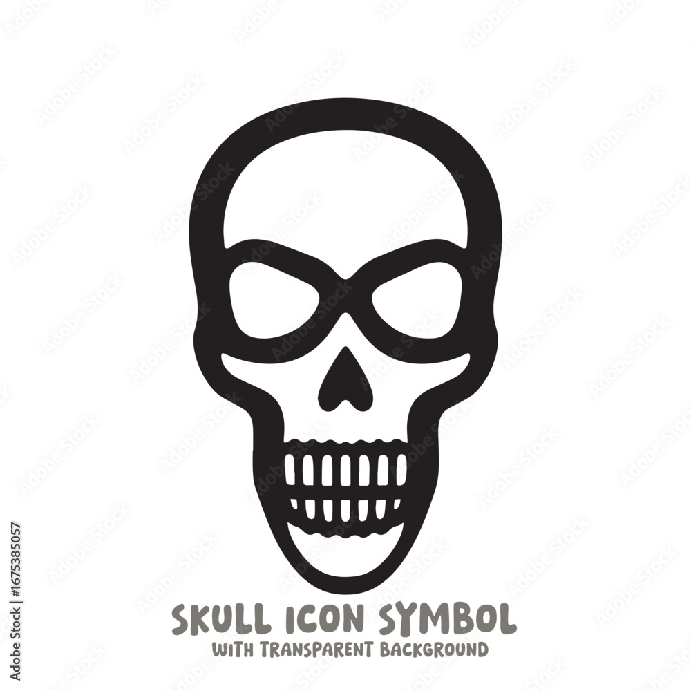 Fototapeta premium Skull Icon Symbol Vector Illustration in Black and White