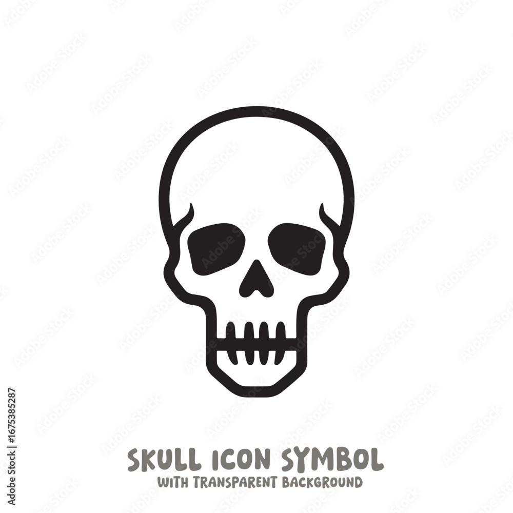 Fototapeta premium Skull Icon Symbol Vector Illustration in Black and White