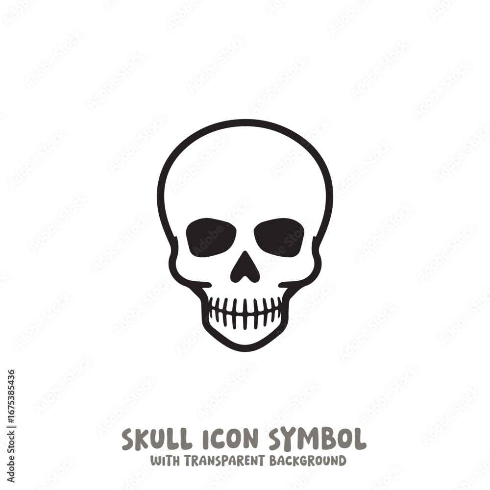 Fototapeta premium Skull Icon Symbol Vector Illustration in Black and White