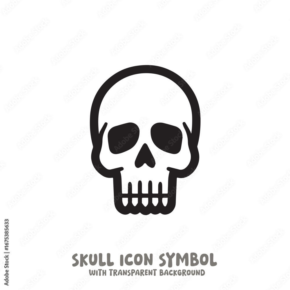 Fototapeta premium Skull Icon Symbol Vector Illustration in Black and White