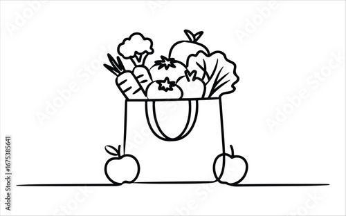 hand drawn vector illustration of a bag